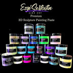 3D Sculpture Painting Paste|Texture Paste|Decorative Plaster|Ready to Use|Unique Colors|Ideal for Artwork|Stencil|Flowers|Texture|Art Relief|New Formula| 6 oz (Metallic Gray)
