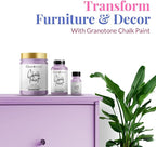 GRANOTONE Chalk Paint for Furniture | Matt-Finish Water-Based Acrylic Paint for Wood, Walls, Metal, Glass, Paper, Fabric Canvas | Maximum Coverage Chalk Paint for Kids & Adults, 250 Ml (LILAC)