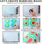 JAJADO 54 Pcs Water Marbling Paint Kit, Water Paint Marbling Ink & Turkish Marble Pattern Acrylic Pouring Floating Paint Art & Crafts Gifts for Christmas, Halloween, Birthday