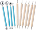 Amrules 10pcs Dotting Styluses Tools, Double Side Stainless Steel Ball Head Dot Art Kit for Clay Modeling, Rock Painting, Pottery Embossing, Nail Art, Drawing, Practical Sculpting Tool for Adults