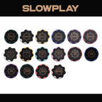SLOWPLAY Nash Clay Poker Chips, 14 Grams Heavyweight Clay Composite, 40mm Large Chips in Bulk, Pack of 50 with Denomination of 500