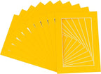 Pack of Ten Acid Free 11x14 Mats Bevel Cut for 8.5x11 Photos - Golden Orange Precut Matboards With Backing Boards and Self Seal Photo Mat Bags For Pictures, Photos, Framing - 4-ply Thickness