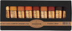 Charvin Extra Fine Professional Artist Oil Paint Set of 9 Earth Tones - 20ml - Triple-Milled for Smoothness, Rich Texture, Poppy Oil-Based, Light-Fast, Handmade Oil Color Paints for Professionals