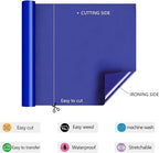 HTV Iron on Vinyl 12Inch by 12ft Roll Heat Transfer Vinyl for T-Shirt HTV Vinyl Rolls for All Cutter Machine - Easy to Cut & Weed for Heat Transfer Design (12ft, Blue)