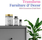 GRANOTONE Chalk Paint for Furniture, Matt-Finish Water-Based Acrylic Paint for Wood, Walls, Metal, Glass, Paper, Fabric Canvas, Maximum Coverage Chalk Paint for Kids & Adults, 500 Ml (AVIATOR GREY)