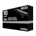 Trotec TroLase Lights | 24"x12"x1/250"(0.1mm thick) | Adhesive-Backed Flexible Laser Engraving Sheet/Film for Decal & Label | Double Color Plastic Sheet for Engraving | Black/Silver | 10pcs