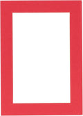 8x10 Mat Bevel Cut for 5x8 Photos - Acid Free Cardinal Red Precut Matboard With Backing Board and Crystal Clear, Self Seal Photo Mat Bag - For Pictures, Photos, Framing - 4-ply Thickness