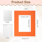 uxcell Picture Mats, 8 x 10 Mat Board Center for 5 x 7 Pictures Acid Free White Core Bevel Cut Frame Mattes with Backing for Display Art Measuring, Orange