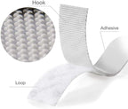 BRAVESHINE Industrial-Strength Self Adhesive Hook and Loop Roll - 1.2 Inch 16.5FT Double Sided Hook and Loop Strips Fasteners Tape for Sewing, Pedal Board, Mounting or Hanging Items - White