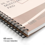 HIMI Mix Media Paper Pad 9X12''(180g/m²) 40 Sheets Mix Paper Pad, Side Wire Bound, Fine Texture, in Gouache Acrylic Art Pad for Sketching, Ink Sketch Book, Art Supplies Drawing Pad Gift (Pink)