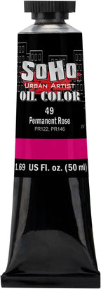 Soho Urban Artist Oil Paint - Permanent Rose, 50 ml Tube - Best Valued Oil Colors for Painting, Excellent Pigment Load