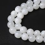 36pcs 10mm Natural White Moonstone Beads AAA Gemstone Round Loose Beads for Jewelry Making DIY Bracelets Necklaces Crystal Energy Healing Stone Beads 15" (10mm, White Moonstone)