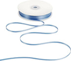 HUIHUANG 1/8" Smoke Blue Ribbon Continuous 100 Yards Solid Color Double Faced Thin Ribbon Silk Satin Ribbon for Wedding Invitation Cards Crafts Sewing Hanging Tags Gift Wrap