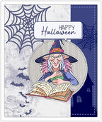 Halloween Clear Silicone stampReusable Stamp with Pumpkins, Skulls, Bats, Santa Claus, and Holiday Designs. Used for Making Cards, scrapbooks, and DIY templates (Halloween Witch)