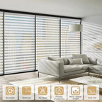 Qualsen Privacy Window Film, Frosted Windows Privacy Film, Frosting Cling for Glass, Anti-UV Reeded Blinds Sticker for Home Office Meeting Room, Stripe Patterns, 23.6x118inch