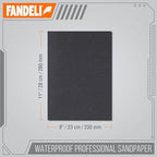 Fandeli | Waterproof Sandpaper | for Car Polishing, Wooden Furniture Sanding and Metal Sanding | Water Resistant (Assorted Grits (220, 320, 400)