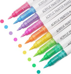 Water Based Acrylic Paint Markers, 9 Colors Acrylic Paint Pens Set with Soft Brush Tip, Marker Pen for Rock Painting, Egg, Wood, Glass, Paper, Acrylic Painter Ink (Dopamine Series-2)