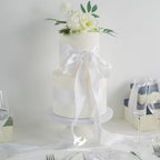 HUIHUANG White Satin Ribbon 2 inch Wide Double Side White Silk Fabric Ribbon for Crafts, Bows Making, Flower Bouquet Wrap, Gift Wrapping, Wedding Bridal Shower Decor, Home Decor -25 Yards/Roll