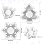 2PCS Christmas Resin Molds Christmas Tree Candle Holder Resin Molds Snowflake Silicone Resin Mold for Tea Lights Epoxy Resin Mold for Home Table Decorations Xmas Decor