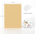 Oucaru Journaling Notebooks A5 Notebook college Blank Sketch Book 32 Pack Small Kraft Notebooks Bulk 8.3x5.5 Inches, Brown Drawing Notebook Soft Cover Steno Pads School Supplies