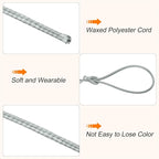 MECCANIXITY Waxed Cord 1mm Waxed Polyester Cord 175 Yard Wax String for Bracelet Making,Necklaces, Beading,Jewelry Making and DIY Crafts(Light Grey)