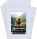 Falling in Art 5 Pack Acid Free 18x24'' White Picture Mats Board Show Kit for 12x18'' Photos, 4-Ply Beveled Pre-Cut Photo Mats with Backing Board for Frames, Artwork and Prints
