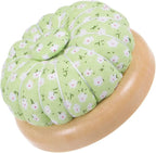 HARFINGTON Pin Cushions Sewing Needle Cushion Needle Holder Pincushions with Magnetic Wooden Base for Sewing Quilting Needlework DIY Crafts, Green White Red