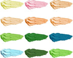 qianshan Soft Oil Pastels Set of 12 Colors,Non Toxic,Soft Texture Vibrant and Creamy Oil Crayons Pastels Art Supplies For Professional Artists Beginners Drawing.Skin&Green