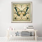 Leczany Cross Stitch Stamped Kit for Adults or Kids - Butterfly | DIY Embroidery Starter Patterns Craft Kit Needlepoint for Beginner | 11CT, 3 Strands | 17.2x17.2 inches