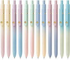 FIOVER Gel Pens, 6 Pcs 0.7mm Comfort Grip Quick Dry Black Ink Pens Fine Point Smooth Writing Pens, Cute Office Back to School Supplies Gifts for Women (12PCS Gradient Black Ink)