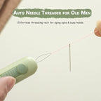 3-in-1 Automatic Needle Threader with 2 Hand Sewn Needles,Needle Threaders for Hand Sewing/Denim/Silk/Embroidery,Professional Tool for Quilting & Clothing Repair (Green)