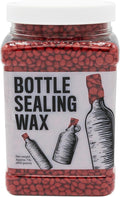 Blended Waxes, Inc. Bottle Sealing Wax Beads, Premium Pastille Wax Seal Beads For Wine, Beer, and Liquor Bottle Closure, Seals Between 25-30 Bottles, 1 lb, Red Metallic