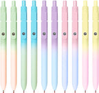 Gel Pens, 10 Pcs Black Ink Pens for Women, 0.7mm Medium Point Smooth Writing Pens with Silicone Grip, High-End Series Metal Clip Retractable Pens for Journaling Note Taking (10 Pcs Pastel)