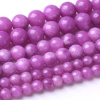 90PCS 4MM Natural Purple Jade Beads Round Loose Stone Beads for Jewelry Making DIY Energy Stone Healing Power Bracelet 15"