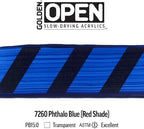 OPEN Slow-Drying Acrylics by GOLDEN, Phthalo Blue/R.S., 2 fl oz. tube, Professional Acrylic Paint, Transparent