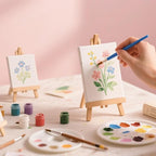 110Pcs Mini Wood Easel Stands - 5 Inch Small Wooden Display Easels for Artist Crafts, Business Cards, Photos, Paintings & Gifts (Tabletop Tripod Holder)