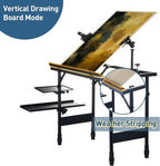 Artist Easel Stand Metal Foldable Portable Ergonomic Adjustable Easel for Painting Canvases Height from 16" to 30" Equipped with Carry Bag&Umbrella Stand for Outdoor&Indoor Painting Drawing