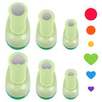 UCEC Circle Hole Punch, Paper Punches for Crafting, 3/8+5/8+1 Inch Circle Punches, Heart Hole Punch, Shape Puncher Cutter for Paper Crafts Scrapbooking, 6Pcs