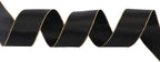 ITIsparkle 1" Inch Double Faced Satin Ribbon 25 Yards with Gold Edges, 1" X 25Yd - Black