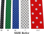Polka Dot Grosgrain Ribbon 25 Yard Each Roll 100% Polyester (3/8", Beige)