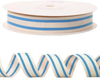 10 Yards × 3/5 Inch Blue Natural Cotton Ribbon, Double Sided Webbing Straps Ribbons, Birthday Wedding Valentines Ribbons for Crafting, DIY Sewing, Gift Wrapping