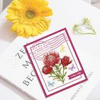 ORIGACH Realistic Protea Cynaroides Flower Layering Stencil Stamp and Die Set for Card Making, Silicone Stamps Metal Die Cut and Template for Card Making Scrapbooking DIY Crafting