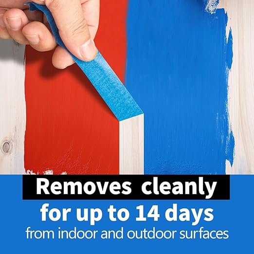 Blue Painters Tape 4 Rolls: Masking Tape 1 Inch Wide x 55 Yards - Painter's Tape Blue Masking Tape for Walls Painting Packing, Wood, Floors, DIY, Total 220 Yards