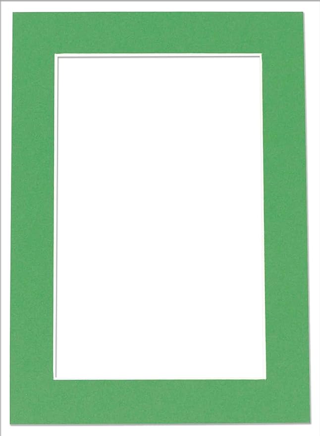 8.5x11 Mat Bevel Cut for 7x9 Photos - Acid Free Bright Green Precut Matboard - For Pictures, Photos, Framing - 4-ply Thickness