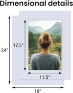 Falling in Art 5 Pack Acid Free 18x24'' White Picture Mats Board Show Kit for 12x18'' Photos, 4-Ply Beveled Pre-Cut Photo Mats with Backing Board for Frames, Artwork and Prints