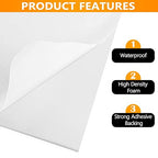 Sponge Neoprene Foam Rubber Sheet with Adhesive, 12 in x 60 in x 1/8 in Multi-Function Soundproof High Density Waterproof Rubber Mat, Perfect Cosplay Easy Cut DIY Neoprene Padding Roll - White