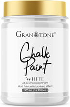 GRANOTONE Chalk Paint for Furniture | Matt-Finish Water-Based Acrylic Paint for Wood, Walls, Metal, Glass, Paper, Fabric Canvas | Maximum Coverage Chalk Paint for Kids & Adults, 500 Ml (WHITE)