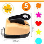 Craft Holes Punch, Paper Punchers Scrapbook Punches, 5PCS Hole Punch Shapes Hole Puncher for Crafts Papers, Cutters for Paper Crafts DIY Handmade Crafting Scrapbook Tools Cards Arts Fun Projects