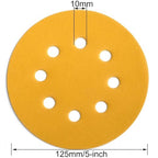 5-Inch 8-Hole Hook and Loop Sanding Discs 600-Grit Random Orbit Sandpaper, 50-Pack