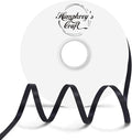 Humphrey's Craft 1/4 Inch Black Double Faced Satin Ribbon - 50 Yards Variety of Color for Crafts Gift Wrapping DIY Bows Bouquet Decoration Sewing Christmas Tree Wedding and Invitation Card.